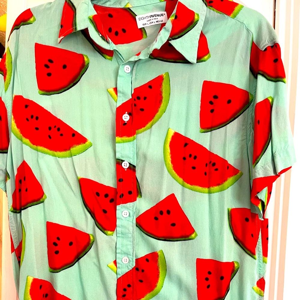 Women’s watermelon button down